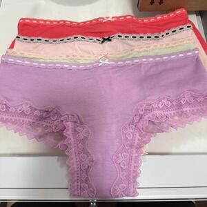 Victoria's Secret 4-Pack Lace Waist Cotton Cheeky Panties [COPY]